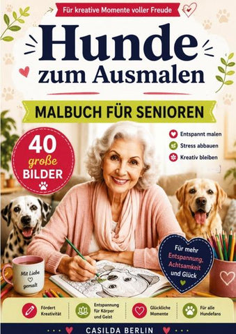 Hunde zum Ausmalen - Malbuch für Senioren