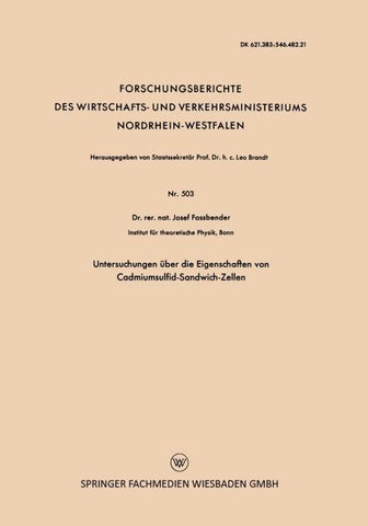 Untersuchungen über die Eigenschaften von Cadmiumsulfid-Sandwich-Zellen