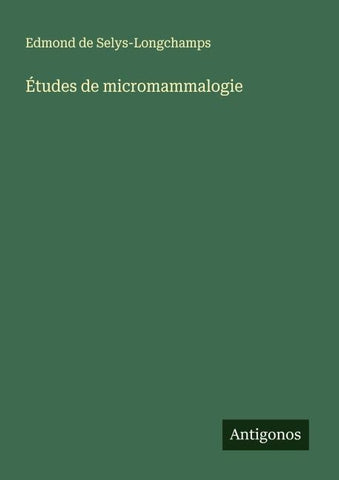 Études de micromammalogie