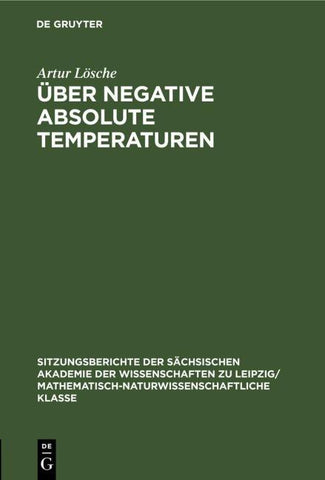 Über negative absolute Temperaturen