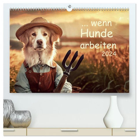Wenn Hunde arbeiten (hochwertiger Premium Wandkalender 2026 DIN A2 quer), Kunstdruck in Hochglanz