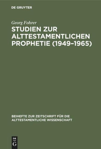 Studien zur alttestamentlichen Prophetie (1949–1965)