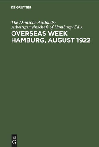 Overseas Week Hamburg, August 1922