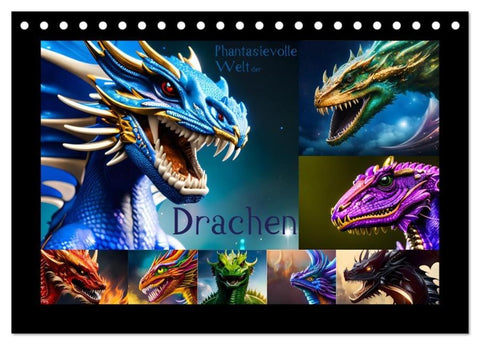 Phantasievolle Welt der Drachen (Tischkalender 2026 DIN A5 quer), CALVENDO Monatskalender