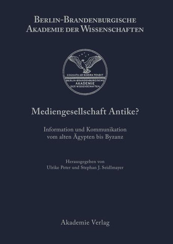 Mediengesellschaft Antike?