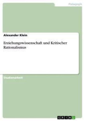 Erziehungswissenschaft und Kritischer Rationalismus