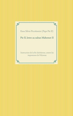 Pie II, lettre au sultan Mahomet II