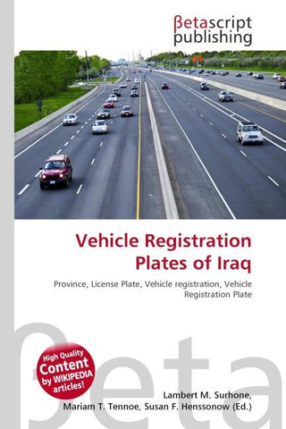 Vehicle Registration Plates of Iraq