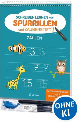 Schreiben lernen mit Spurrillen und Zauberstift - Zahlen