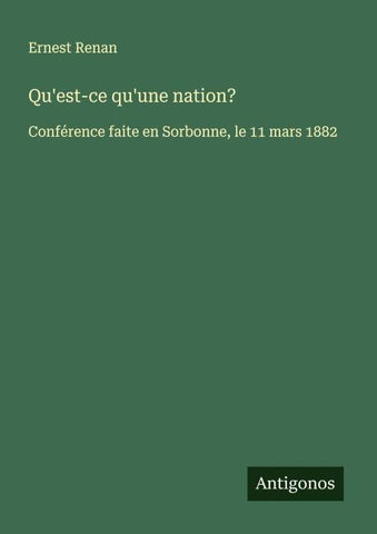 Qu'est-ce qu'une nation?
