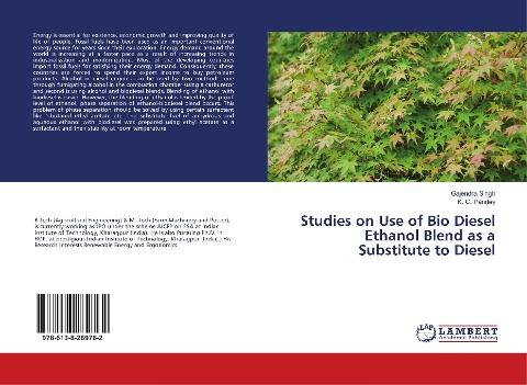 Studies on Use of Bio Diesel Ethanol Blend as a Substitute to Diesel