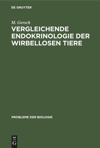 Vergleichende Endokrinologie der Wirbellosen Tiere