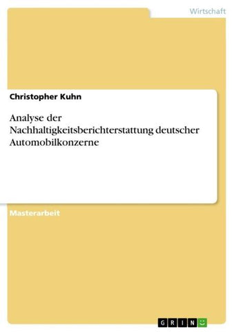 Analyse der Nachhaltigkeitsberichterstattung deutscher Automobilkonzerne