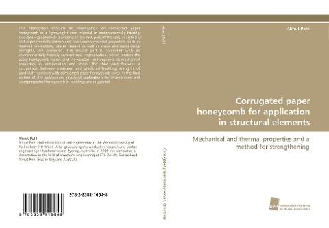 Corrugated paper honeycomb for application in structural elements