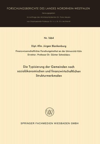 Die Typisierung der Gemeinden nach sozialökonomischen und finanzwirtschaftlichen Strukturmerkmalen
