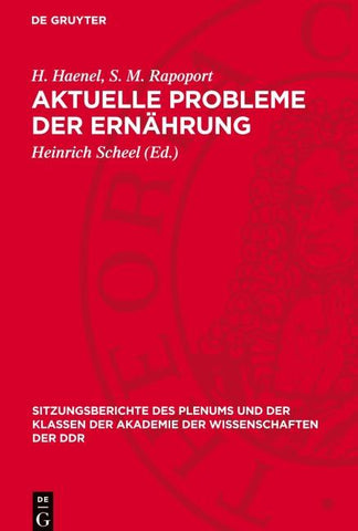 Aktuelle Probleme der Ernährung