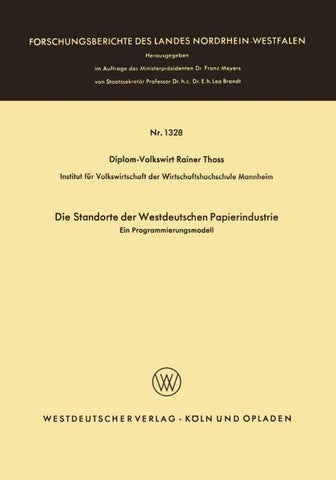 Die Standorte der westdeutschen Papierindustrie
