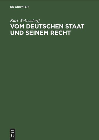 Vom deutschen Staat und seinem Recht