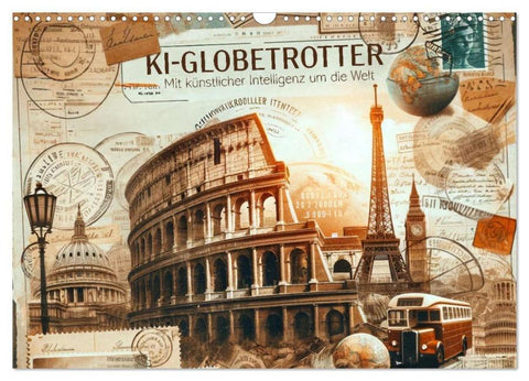 KI-Globetrotter: Mit künstlicher Intelligenz um die Welt (Wandkalender 2026 DIN A3 quer), CALVENDO Monatskalender