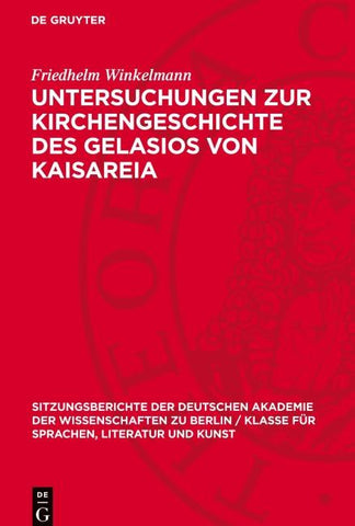 Untersuchungen zur Kirchengeschichte des Gelasios von Kaisareia
