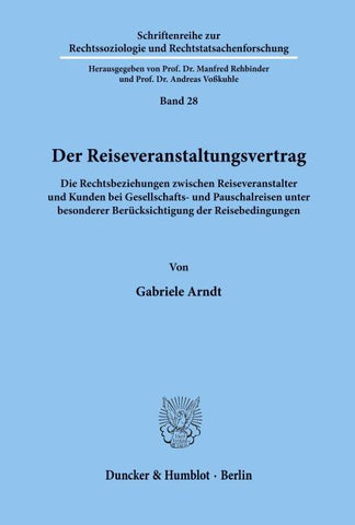 Der Reiseveranstaltungsvertrag.