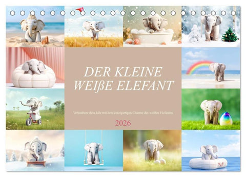 Der kleine weiße Elefant (Tischkalender 2026 DIN A5 quer), CALVENDO Monatskalender