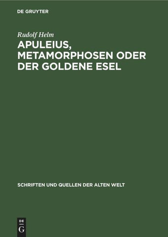 Apuleius, Metamorphosen oder der Goldene Esel