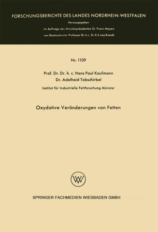 Oxydative Veränderungen von Fetten