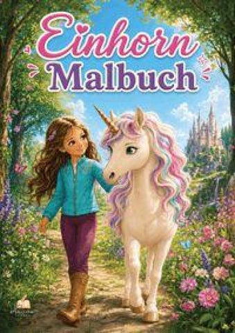 Einhorn Malbuch für Mädchen von 6–8 Jahren mit 50 zauberhaften Ausmalbildern