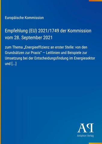Empfehlung (EU) 2021/1749 der Kommission vom 28. September 2021