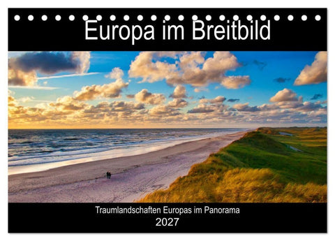 Europa im Breitbild (Tischkalender 2027 DIN A5 quer), CALVENDO Monatskalender