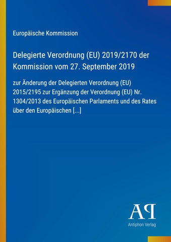 Delegierte Verordnung (EU) 2019/2170 der Kommission vom 27. September 2019