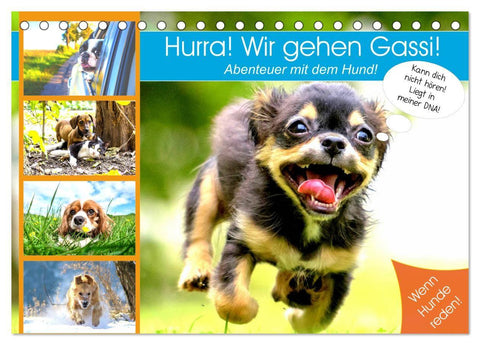 Hurra! Wir gehen Gassi! Abenteuer mit dem Hund! (Tischkalender 2027 DIN A5 quer), CALVENDO Monatskalender
