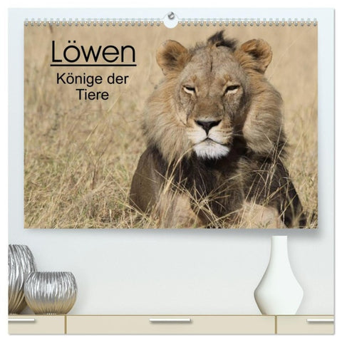 Löwen - Könige der Tiere (hochwertiger Premium Wandkalender 2027 DIN A2 quer), Kunstdruck in Hochglanz