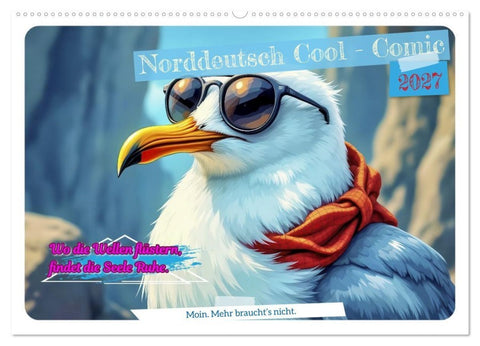 Norddeutsch Cool - Comic (Wandkalender 2027 DIN A2 quer), CALVENDO Monatskalender