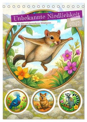 Unbekannte Niedlichkeit (Tischkalender 2027 DIN A5 hoch), CALVENDO Monatskalender