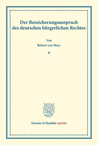 Der Bereicherungsanspruch