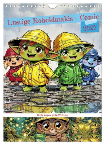Lustige Koboldmakis - Comic (Wandkalender 2027 DIN A4 hoch), CALVENDO Monatskalender