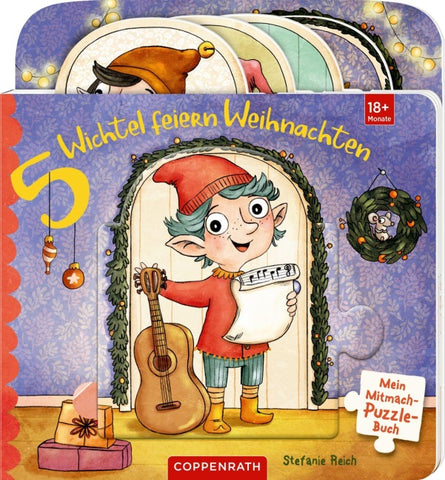 Mein Mitmach-Puzzle-Buch: 5 Wichtel feiern Weihnachten