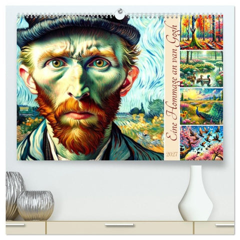 Eine Hommage an van Gogh (hochwertiger Premium Wandkalender 2027 DIN A2 quer), Kunstdruck in Hochglanz