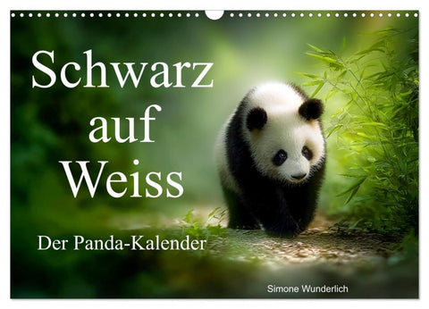 Schwarz auf Weiß - Der Panda-Kalender (Wandkalender 2026 DIN A3 quer), CALVENDO Monatskalender