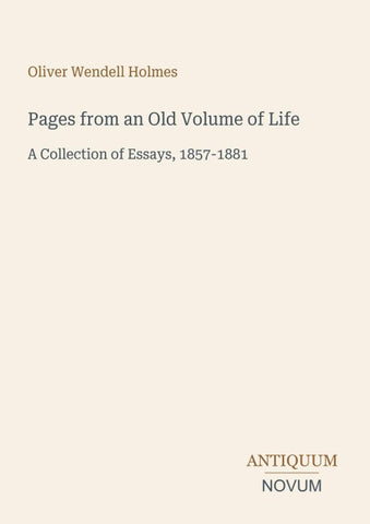 Pages from an Old Volume of Life