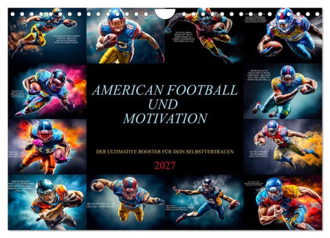 American Football und Motivation (Wandkalender 2027 DIN A4 quer), CALVENDO Monatskalender