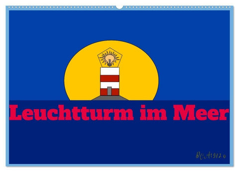 Leuchtturm im Meer (Wandkalender 2027 DIN A2 quer), CALVENDO Monatskalender
