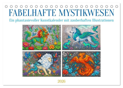 Fabelhafte Mystikwesen (Tischkalender 2026 DIN A5 quer), CALVENDO Monatskalender