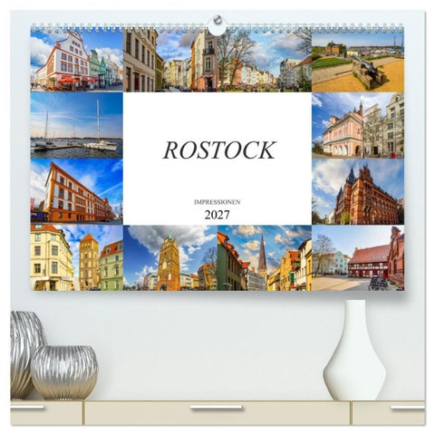 Rostock Impressionen (hochwertiger Premium Wandkalender 2027 DIN A2 quer), Kunstdruck in Hochglanz