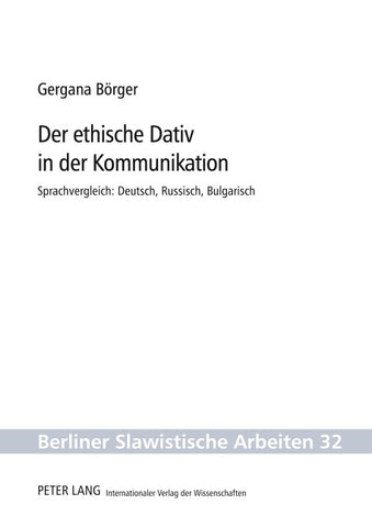 Der ethische Dativ in der Kommunikation