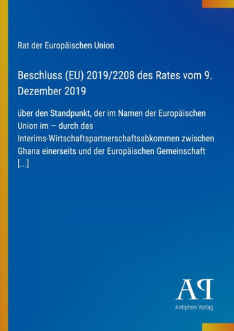 Beschluss (EU) 2019/2208 des Rates vom 9. Dezember 2019