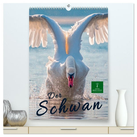 Der Schwan (hochwertiger Premium Wandkalender 2026 DIN A2 hoch), Kunstdruck in Hochglanz