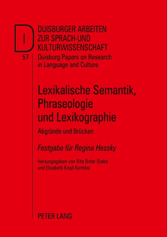 Lexikalische Semantik, Phraseologie und Lexikographie